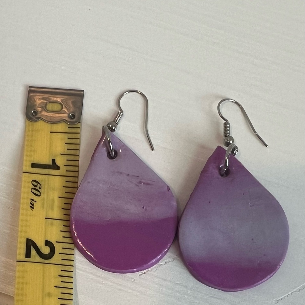 Chic Purple Teardrop Earrings - Picture 11 of 11